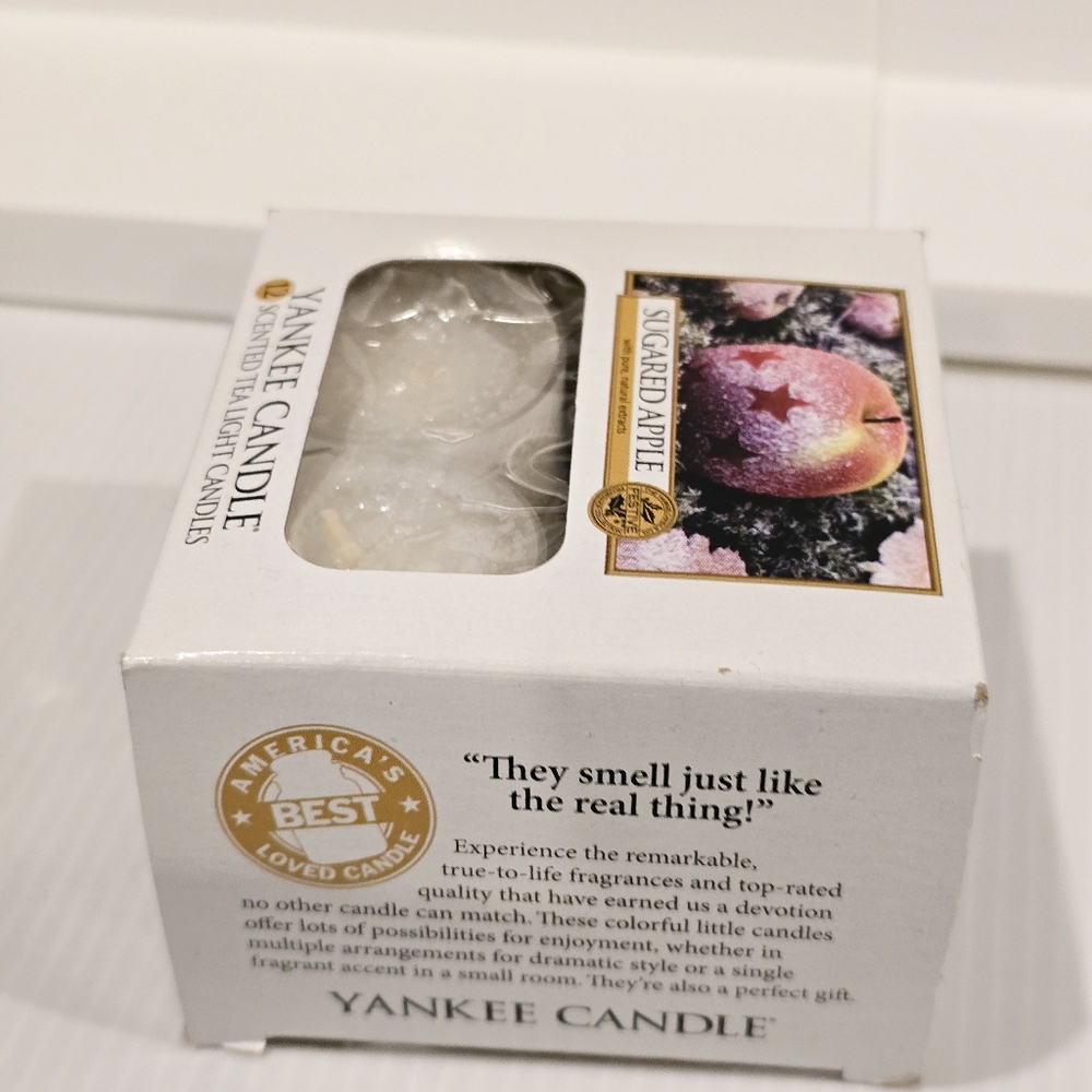 Vintage Yankee Candle Glass Mosaic Tart Candle Holder and Sugared Apple Refills - Picture 4 of 12